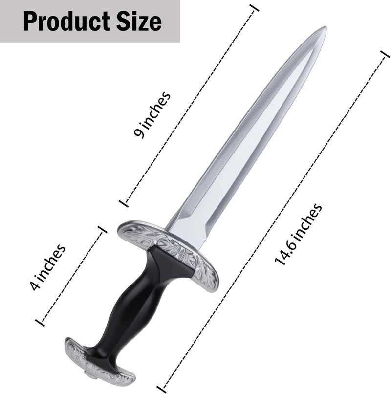 Hapdream Fake Foam Swords, 14.6" Realistic Dagger Knife Toy Swords for Kids Boys Role-Play Accessory, Martial Arts Weapons Prop for Play Fighting, Medieval Knight Toy, Halloween Cosplay - Image 2